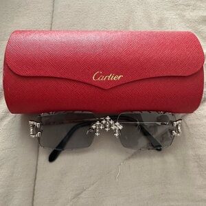 Cartier Women's Glasses with Silver and Black Details